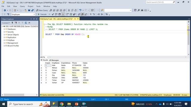 SQL RAND and NewID Function | How to Select Random Rows in SQL (SQL Server and MySQL) | SQL Tutoria
