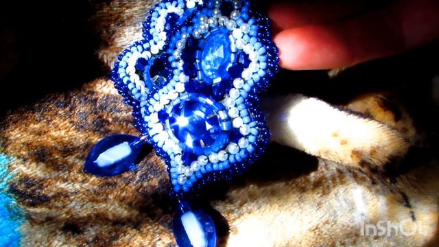 Вышитые серьги "Лагуна" смотреть онлайн