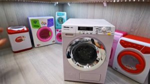 Тестируем детские стиральные машинки по настоящему, засыпаем порошок, заливаем воду, стираем!