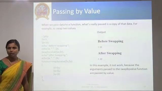 PHP FUNCTIONS - Ms. R.Vijayalakshmi - Dept. of Computer Science