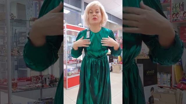 #Платье зелёное #жидкий_металл #Фаберлик