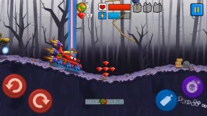 car east car ХИЩНЫЕ МАШИНЫ ТАНК тащит Красная машинка Туманный лес