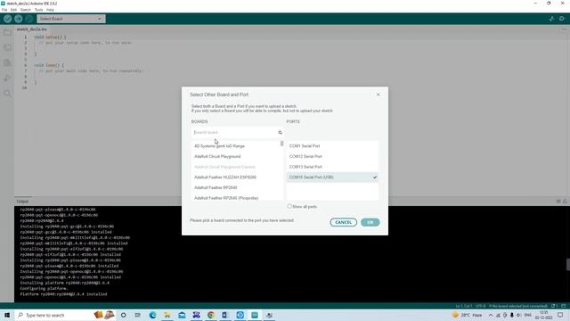 Raspberry Pi Pico With Arduino IDE 2.0.2