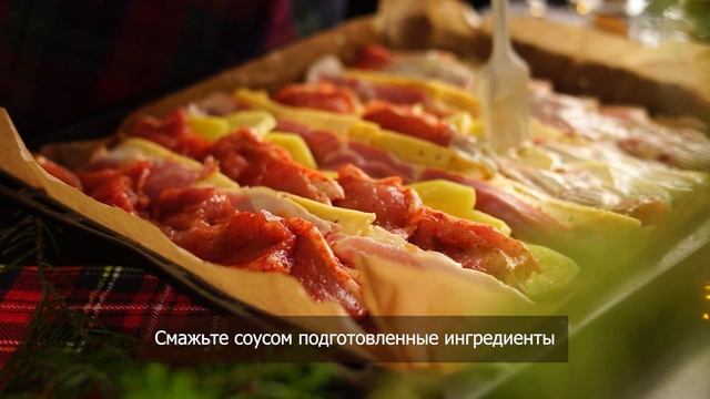 Мясо По-Французски | Свинина с картофелем, беконом и сыром под грибной шапкой