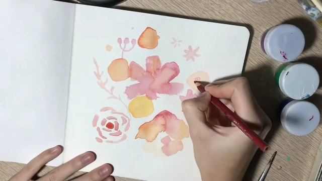 Цветочный скетч АКВАРЕЛЬЮ/ Flower Sketch/ Challenge 3/5