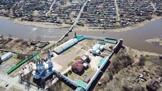 Верхотурский Кремль. Город Верхотурье с высоты птичьего полета.