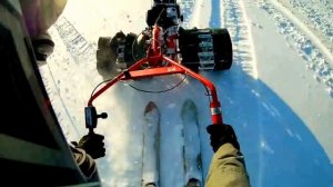 Мотобуксировщик из мотоблока, первй тест-драйв