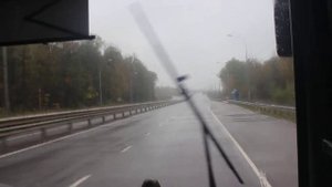 Мчим в Жилево по осенним Ступинским просторам в дождливый день на автобусе №41