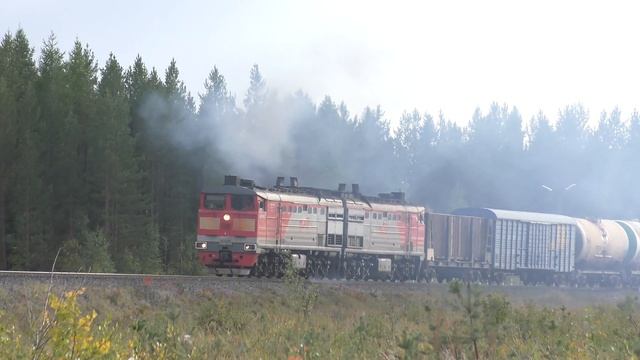 [4k] 2ТЭ10М-2546 / 2TE10M-2546, ПЕРМИЛОВО СЕВ ЖД смотреть онлайн