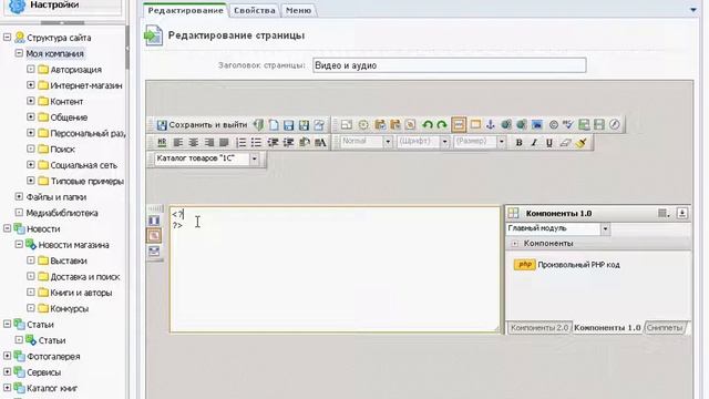 Работа с php-скриптом в 1С-Битрикс (46/49)