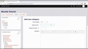 How to create a new Category in Moodle as a Admin Tutorial 4