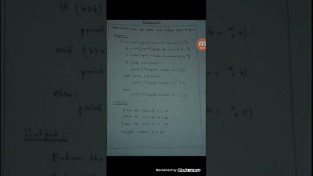 Programming Essentials Chapter  6 Python Program for largest  among 3 numbers
