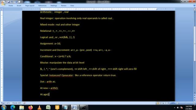 java operators and expression