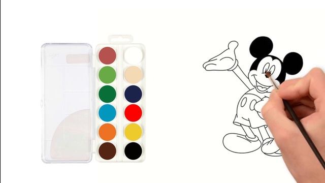 Учимся рисовать Микки из мультфильма Микки Маус. Мультик раскраска от Дудл Арт Колор