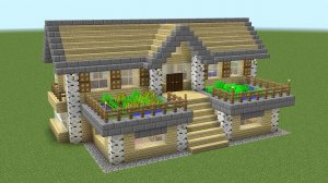 Майнкрафт - Как построить дом для выживания из березы. Minecraft
