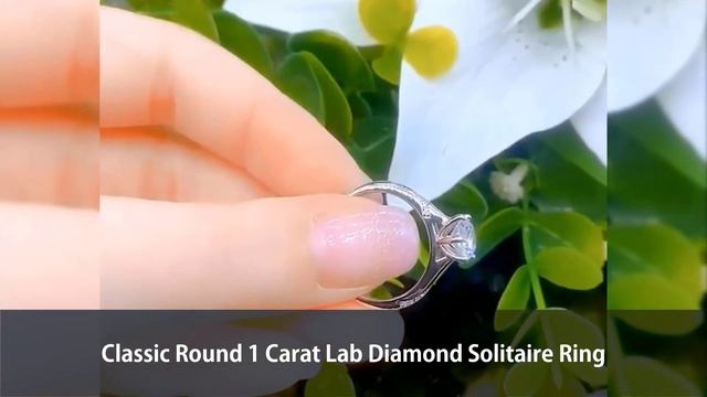 Classic Round 1 Carat Lab Diamond Solitaire Ring смотреть онлайн