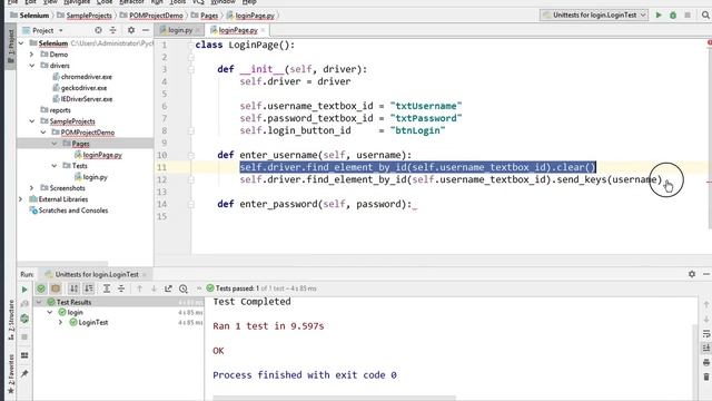 Selenium Python Small Sample Project | Page Object Model POM