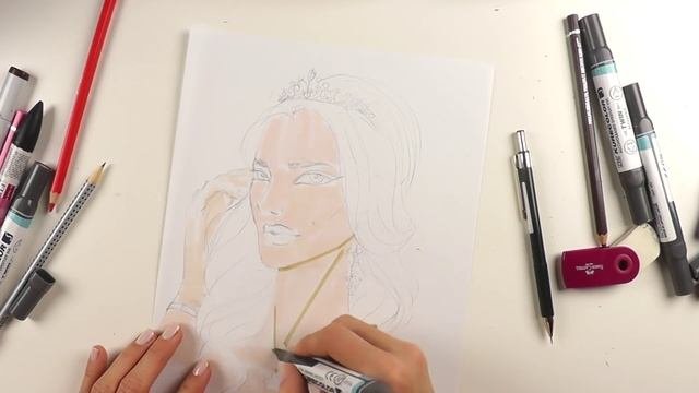 Fashion скетчинг: волосы и украшения.