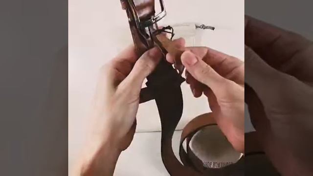 КОЖАНЫЙ РЕМЕНЬ КОРИЧНЕВЫЙ С КЛАССИЧЕСКОЙ ПРЯЖКОЙ ЦВЕТА НИКЕЛЬ смотреть онлайн