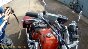 Установка галстука и рычагов на руль Honda Shadow