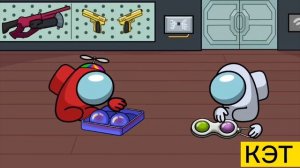 Анимация Амонг асы и поп ит