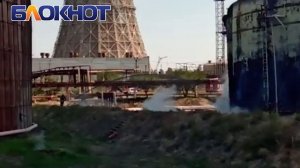 Крупный пожар резервуара на территории ТЭЦ-2