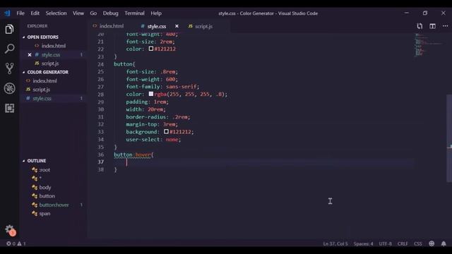 Random RGB Color Generator using HTML, CSS & JavaScript смотреть онлайн