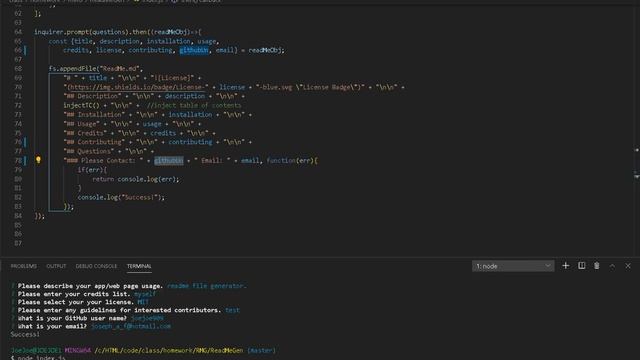Git Hub ReadMe file generator. смотреть онлайн