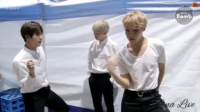 (Озвучка By.Lina Live) Jin & Jimin репетируют танец 