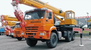 Обзор линейки автокранов ИВАНОВЕЦ грузоподъемностью 25 тонн на автомобильных шасси.