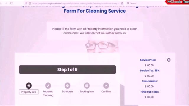 Quotation Booking - Multi Step Quotation Booking Request PHP Form For Cleaning Service By MGScoder смотреть онлайн