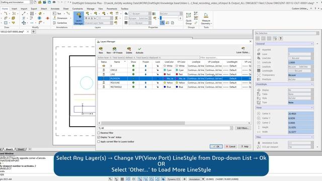 Change View Port LineStyle in Layer(s) смотреть онлайн