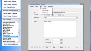 Control the order Database Oasis records appear with Sort