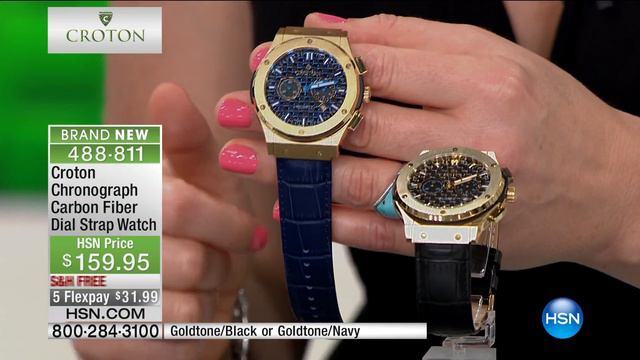 Croton Chronograph Carbon Fiber Dial Strap Watch смотреть онлайн