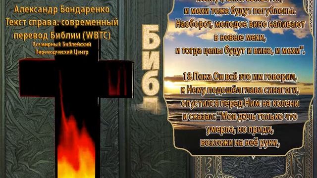 Библия синодальный перевод Евангелие от Матфея 9 глава читает А Бондаренко текст современный перево смотреть онлайн