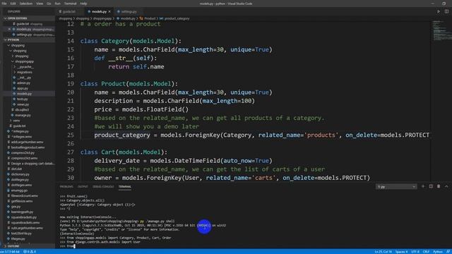 Design a shopping cart database using SQLite in Django смотреть онлайн