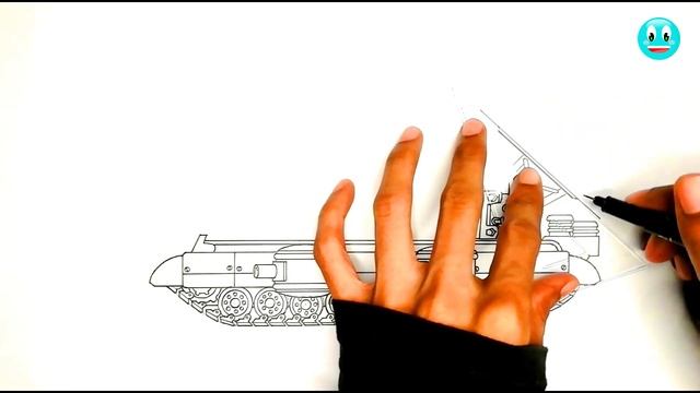 How To Draw Cartoon Tank Black KV-6 | HomeAnimations - Cartoons About Tanks смотреть онлайн