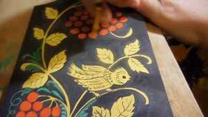 Урок росписи, хохлома, травка