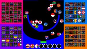 Bingo Game ~200 countries marble race #36~ in Algodoo | Marble Factory