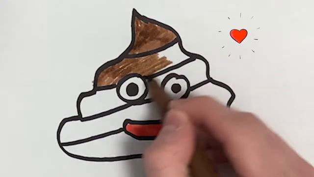 Bolalar uchun kuchukcha rasmini chizish | Drawing poo emoji | Как нарисовать смайлик какашка смотреть онлайн