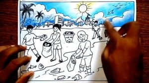 Swachh sagar surakshit sagar Drawing | Clean Coast Safe Sea | Garbage free india drawing