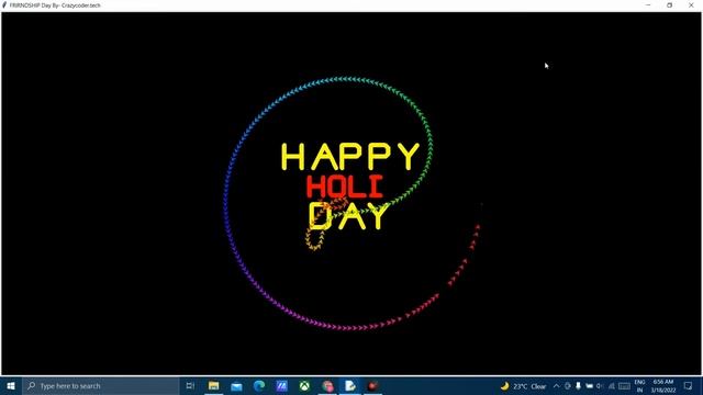 Happy Holi Drawing Using Python Turtle Graphics
