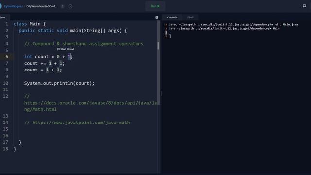JAVA - Compound & Shorthand Assignment Operators - Unit 1 APCSA