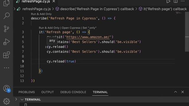 Part 13 -  How to Refresh page in Cypress