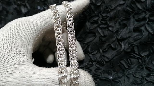 Серебряная цепь плетение Бисмарк 55см замок коробка вес 59гр. смотреть онлайн
