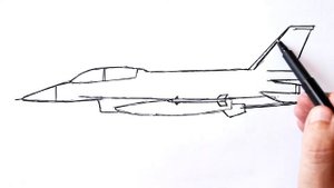 How to draw a Fighter Jet F 16 D
