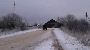 Мотороллер муравей(Валим бочком). Первый снег.