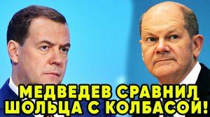 НА ГАЛАЗАХ У ВСЕХ! Медведев назвал Шольца ливерной колбасой канцлер в ярости!