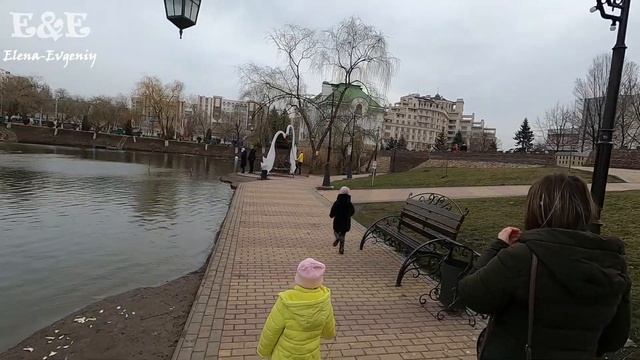 Лебеди и утки в Екатерининском парке/Весеннее озеро в Тирасполе/Лебеди и люди в Приднестровье