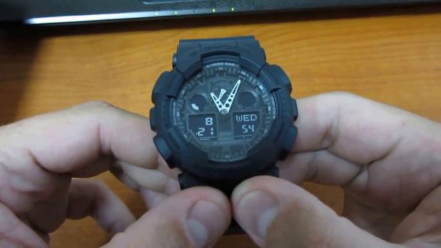 Casio G-SHOCK GA-100-1A1 видео-обзор и настройка смотреть онлайн
